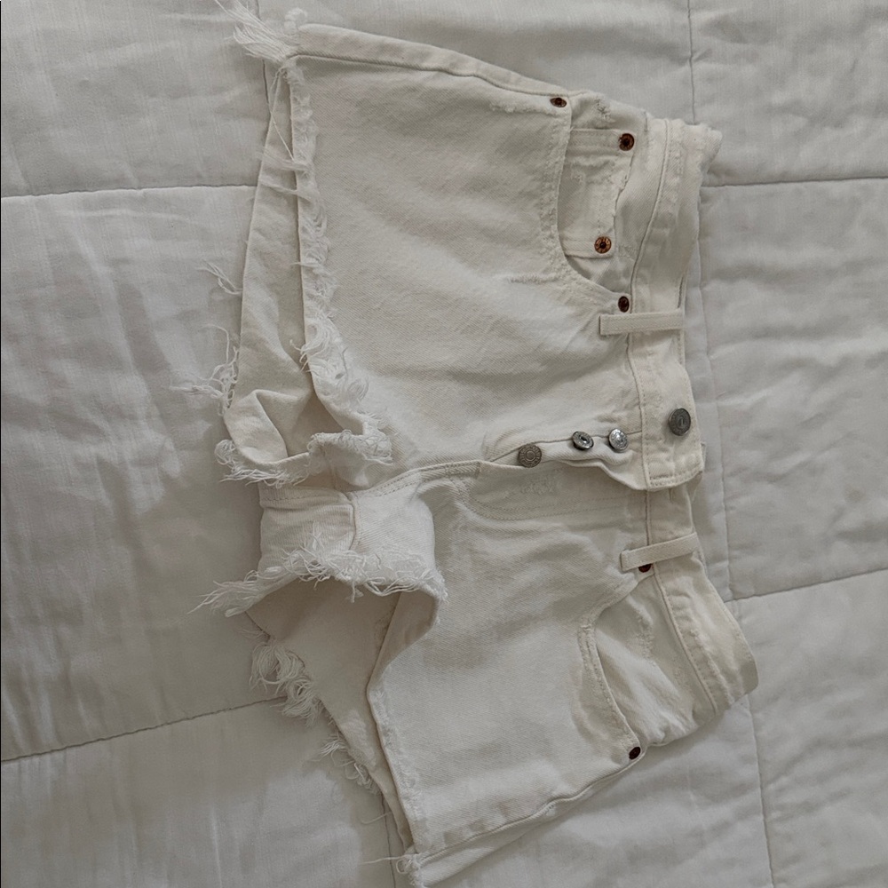 Levi's Classic White Denim Shorts